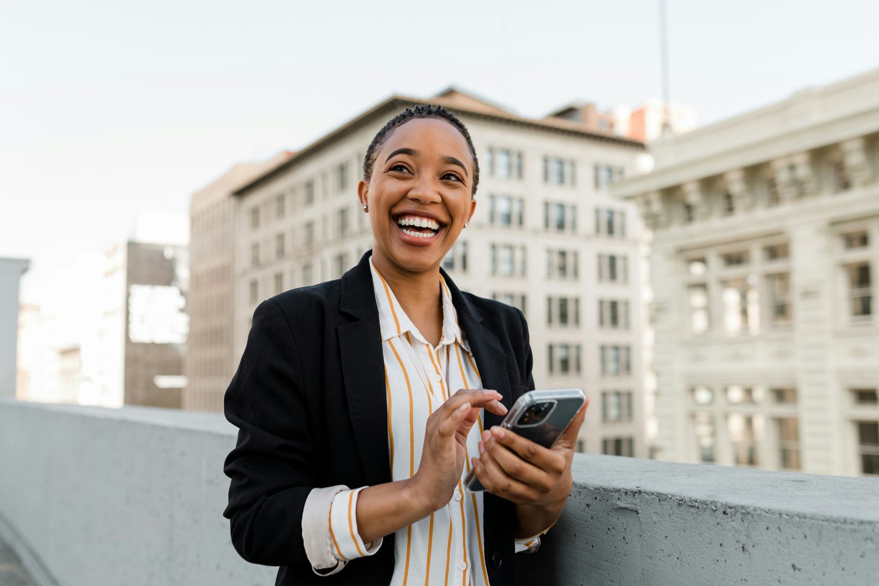 Image of a woman on her phone