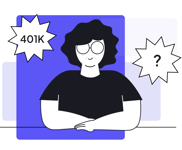 Graphic of a woman curious about 401ks and HELOCs