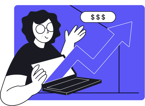Graphic of a woman utilizing her home equity