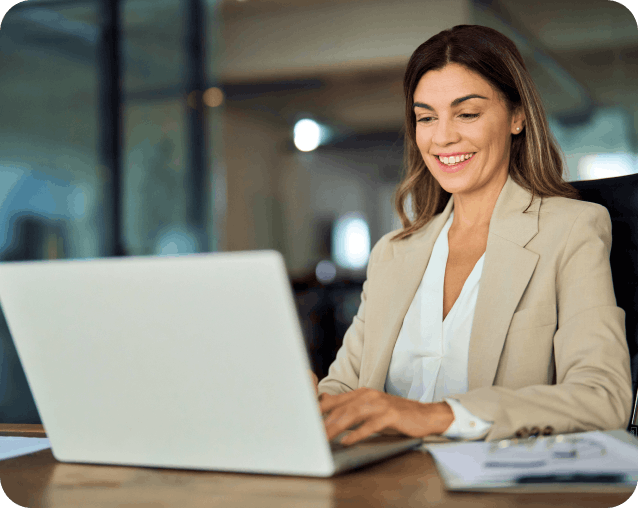 Businesswoman working on her computer