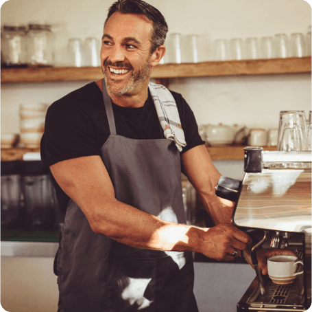 Man working in a coffee shop