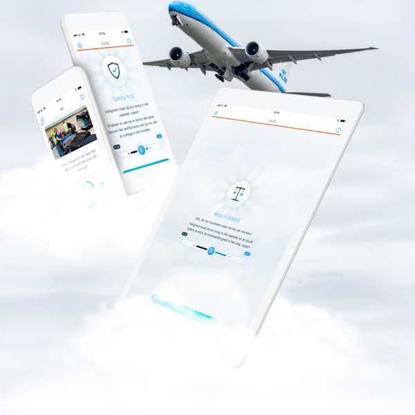 Collage van vliegtuig in de lucht met mobiels met schermafbeeldingen