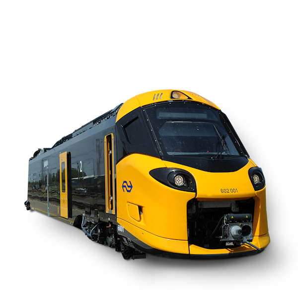 Afbeelding van een gele NS trein