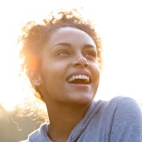 Happy woman who received Visian ICL