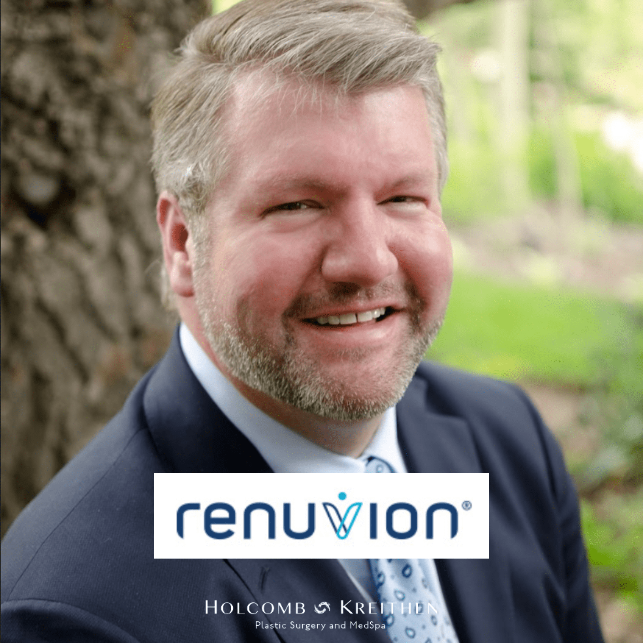 Dr. Holcomb and reunvion logo