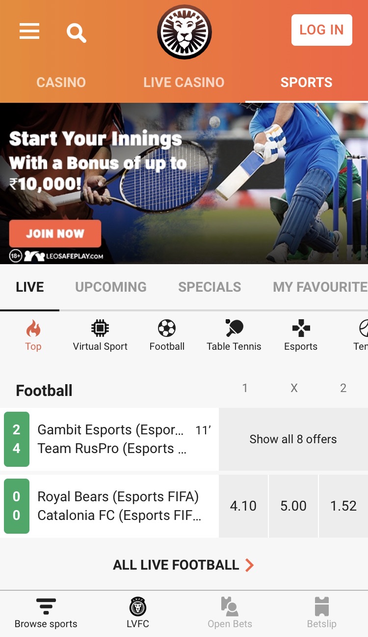 LeoVegas Sports App