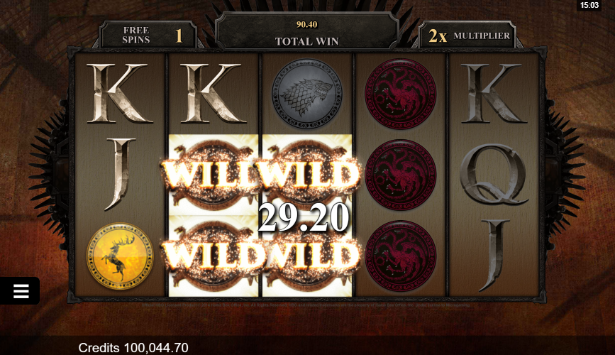 Game Of Thrones Slot Wild Symbols on Gaming Grid