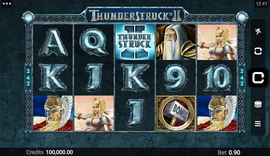 Thunderstruck 2 Slot Playing Grid