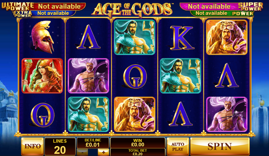 Age of the Gods Slot Playing Grid