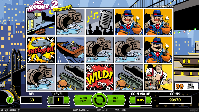 Jack Hammer 2 Slot Playing Grid