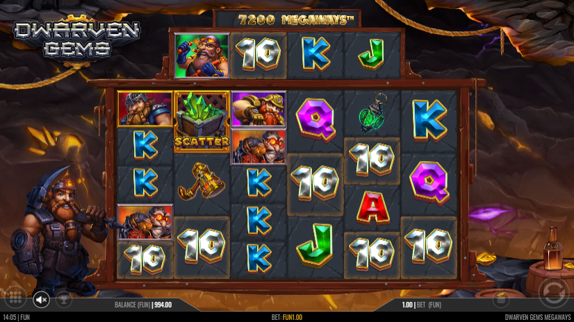 Dwarven Gems Megaways Slot Win