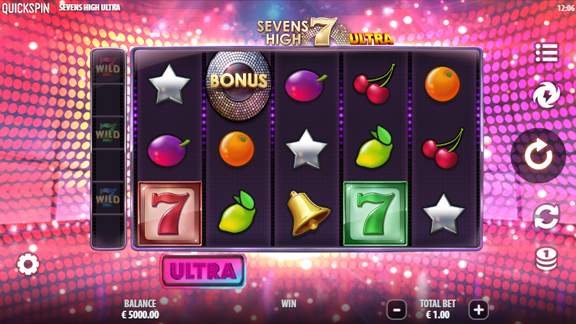 Sevens High Ultra Slot Playing Grid