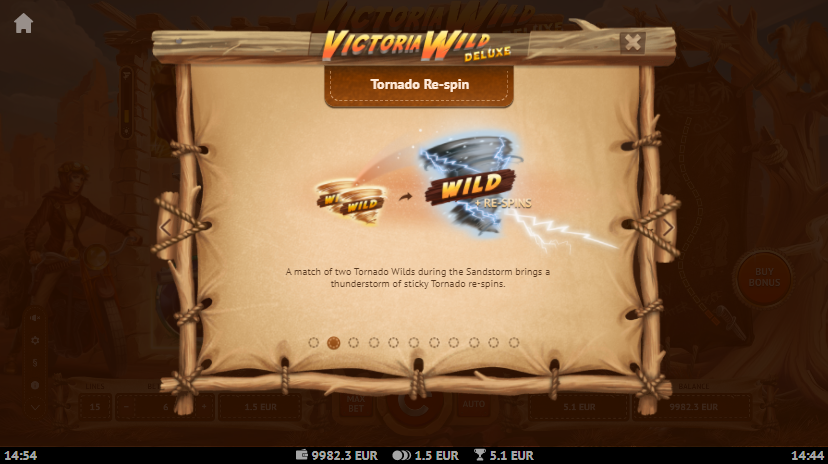 Victoria Wild Deluxe Slot Tornado Re-spin