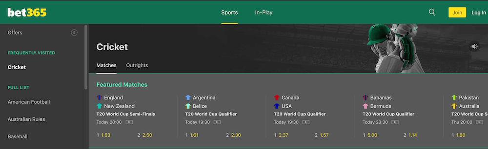 Bet365 Cricket