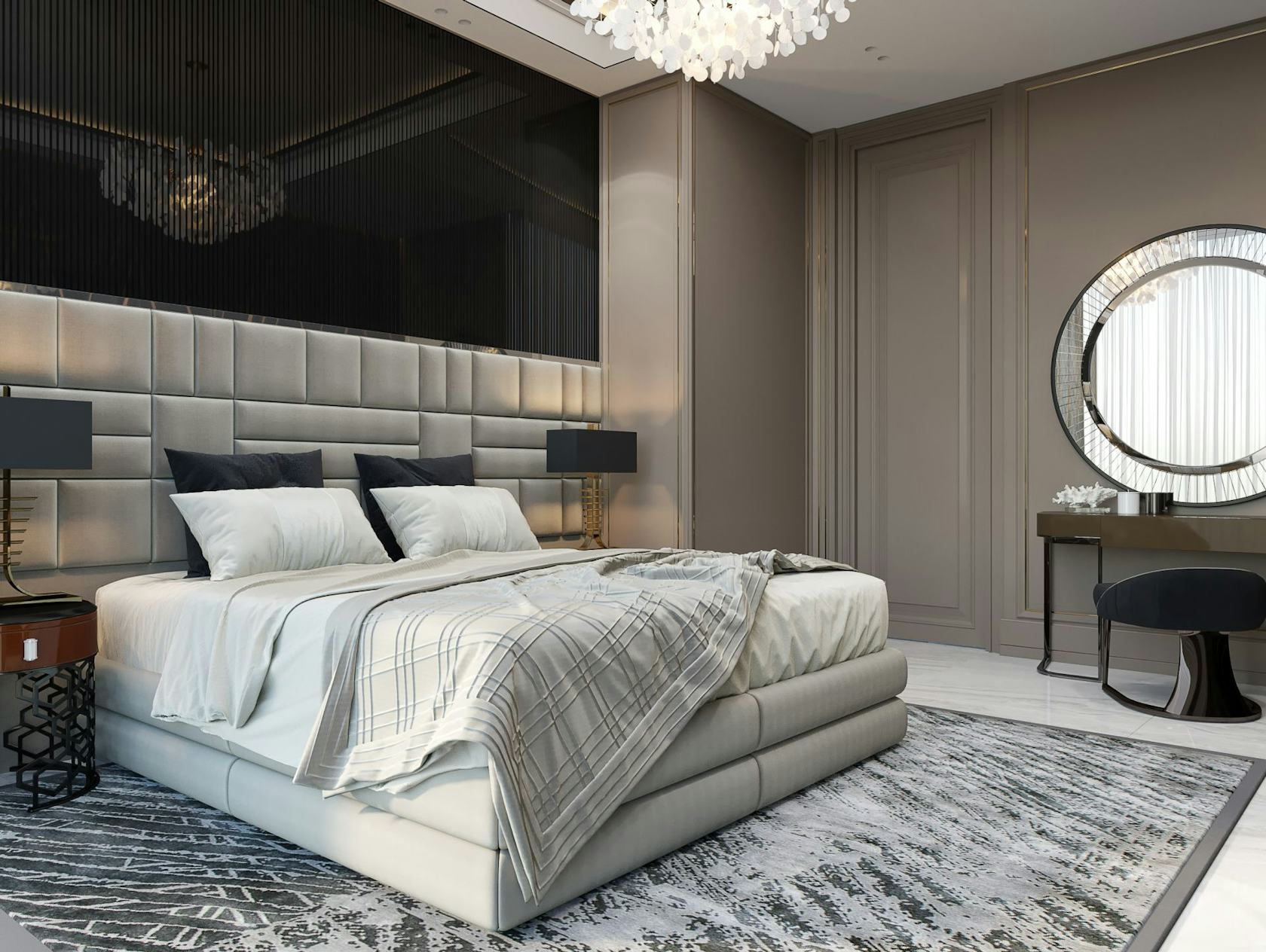 interior design indoors room bedroom rug furniture
