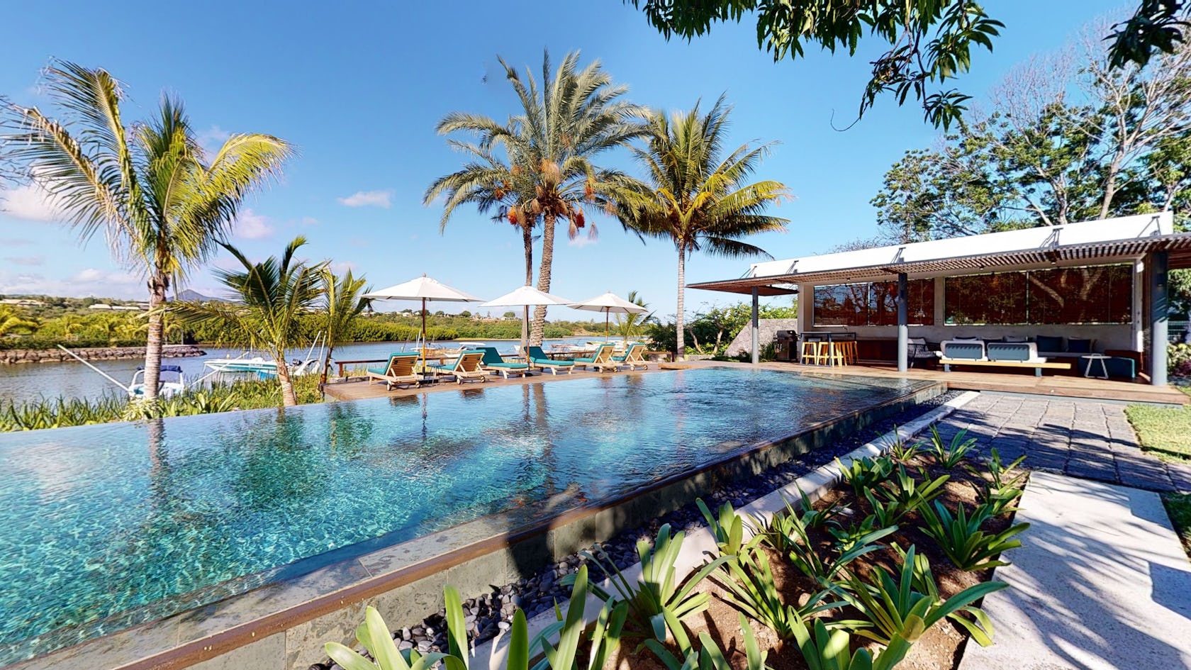 resort building hotel summer tropical pool water