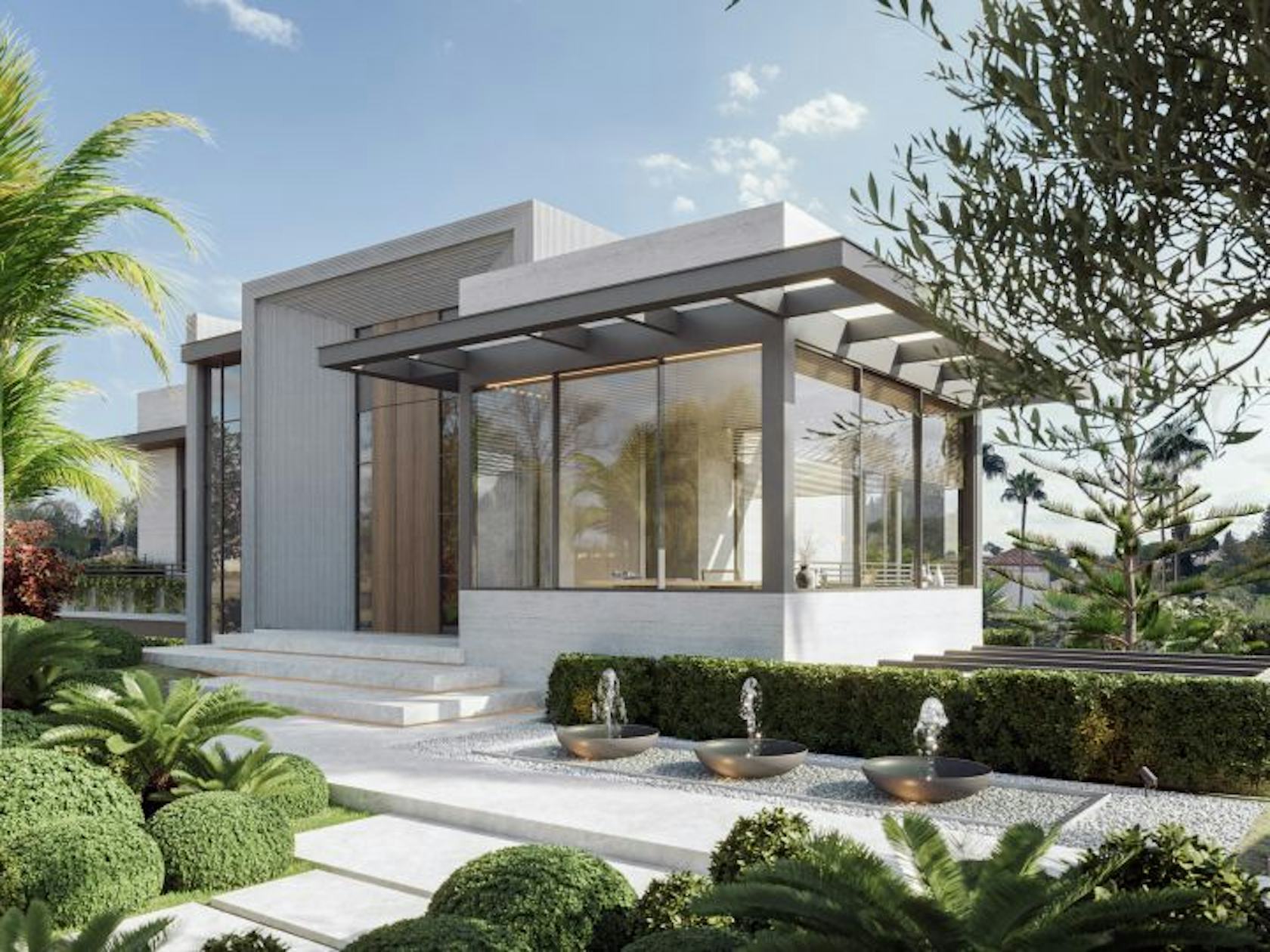 villa housing house building sink grass plant garden outdoors interior design