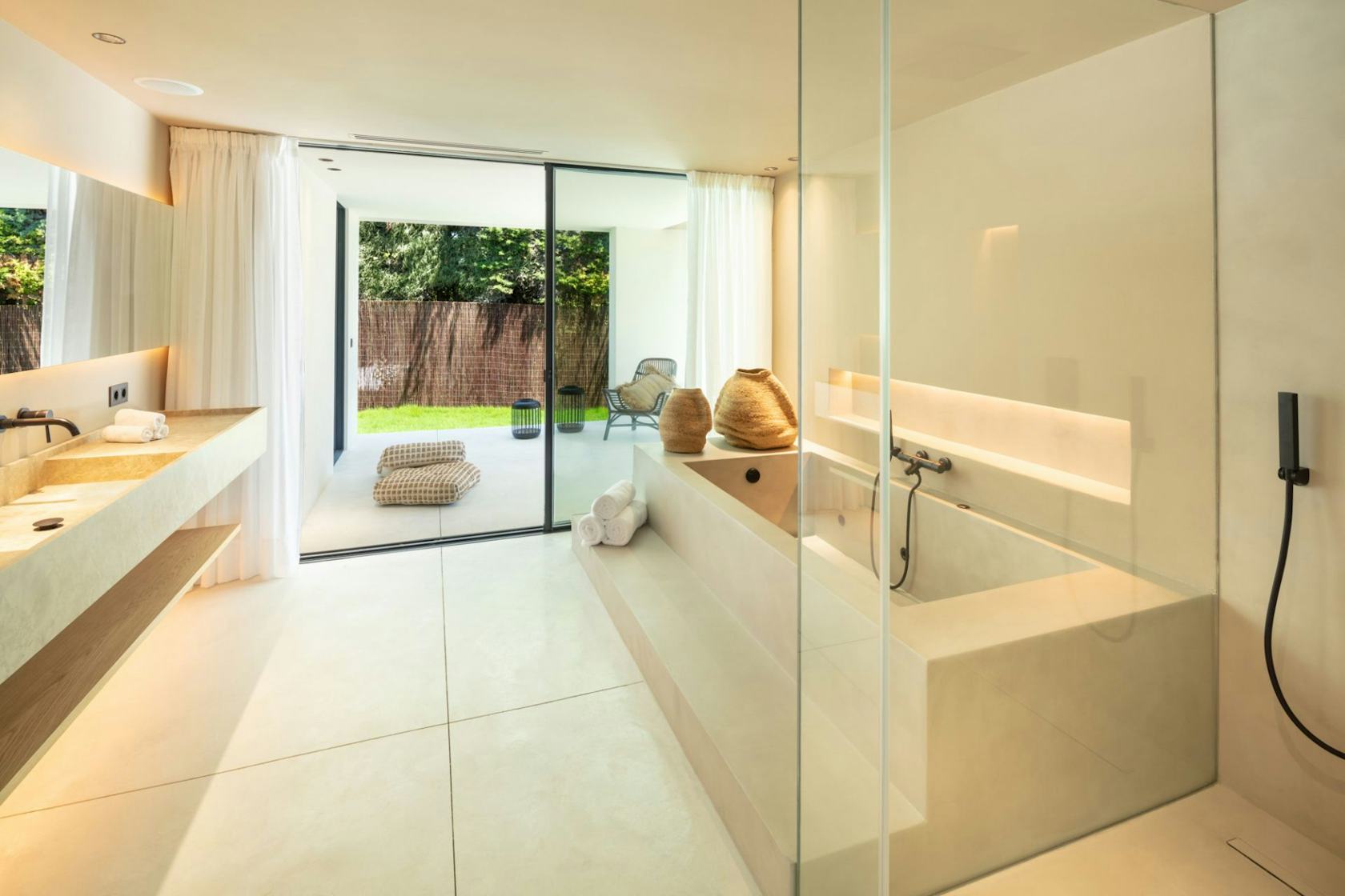 interior design indoors bathing bathtub tub person floor