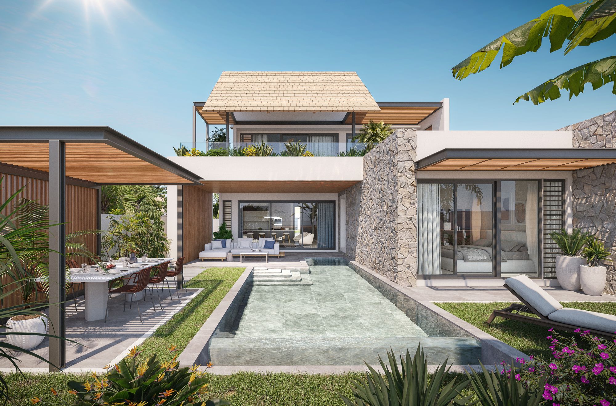 villa de luxe · a Rivière Noire · 3 chambres · 3 salles de bain · photo 1 sur 18
