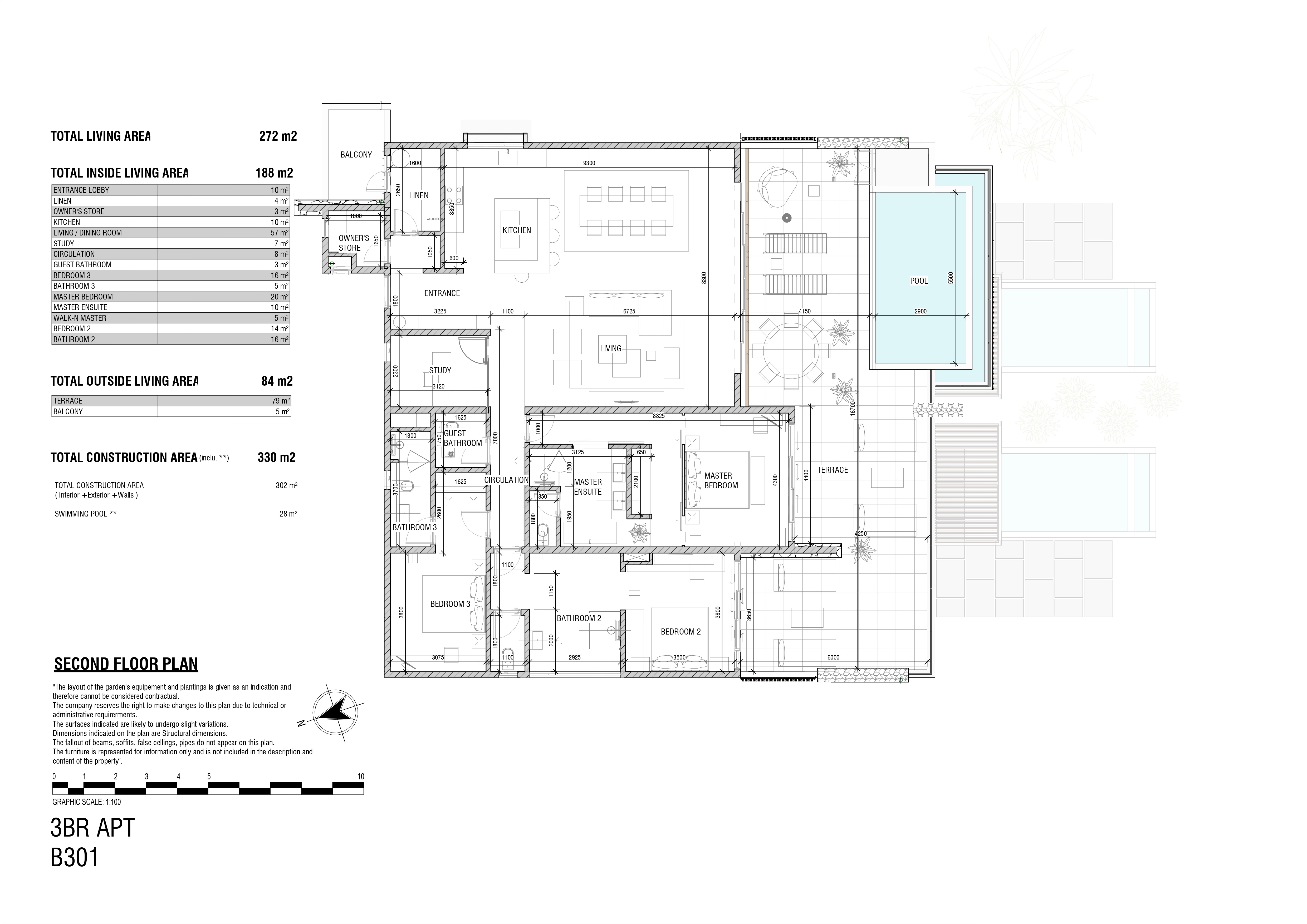Experience exclusivity with Fine Luxury Property: luxury penthouse with pool, view of Le Morne 2524616123 floor plan 2