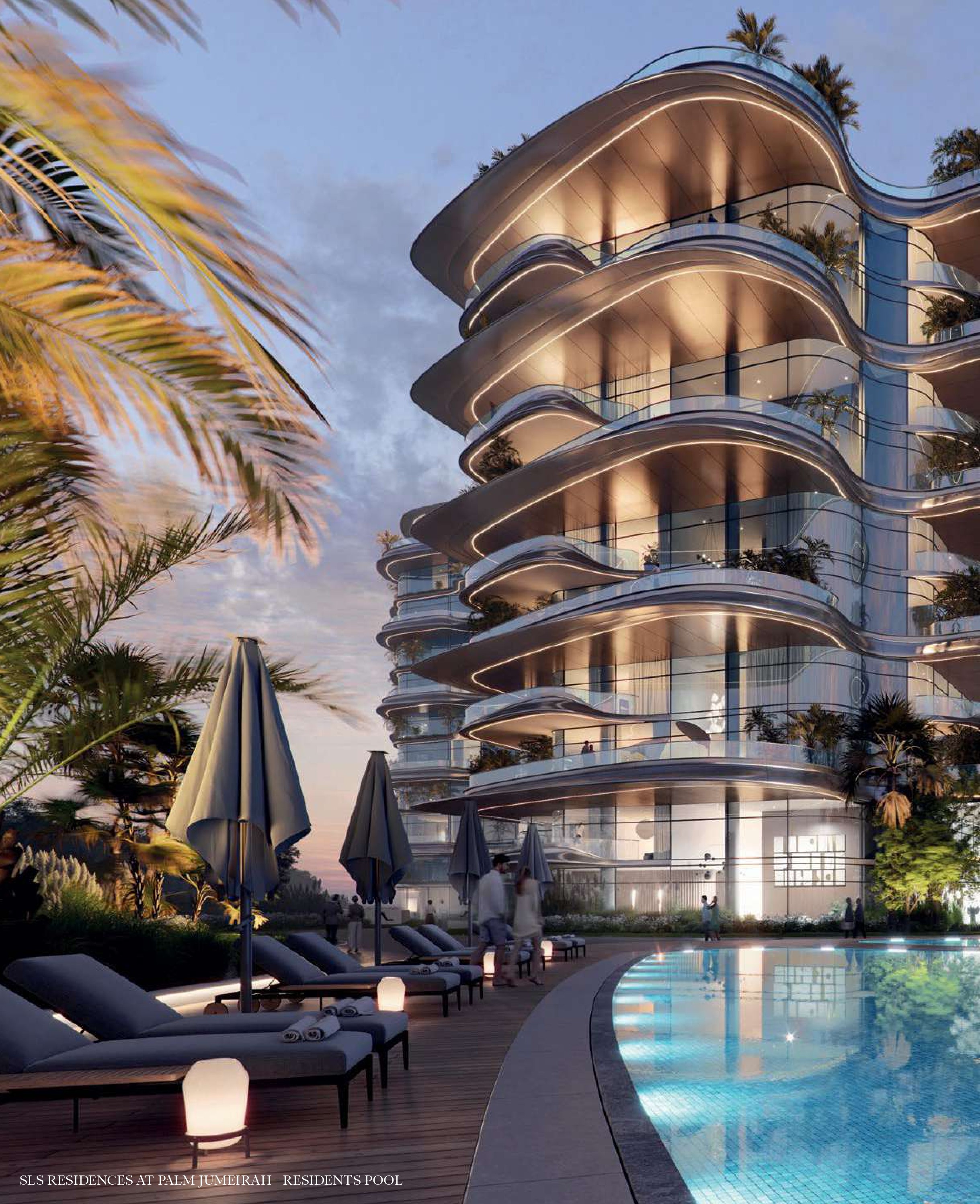 Simplex 2 chambres avec vue panoramique sur Palm Jumeirah et la mer - espace de vie luxueux