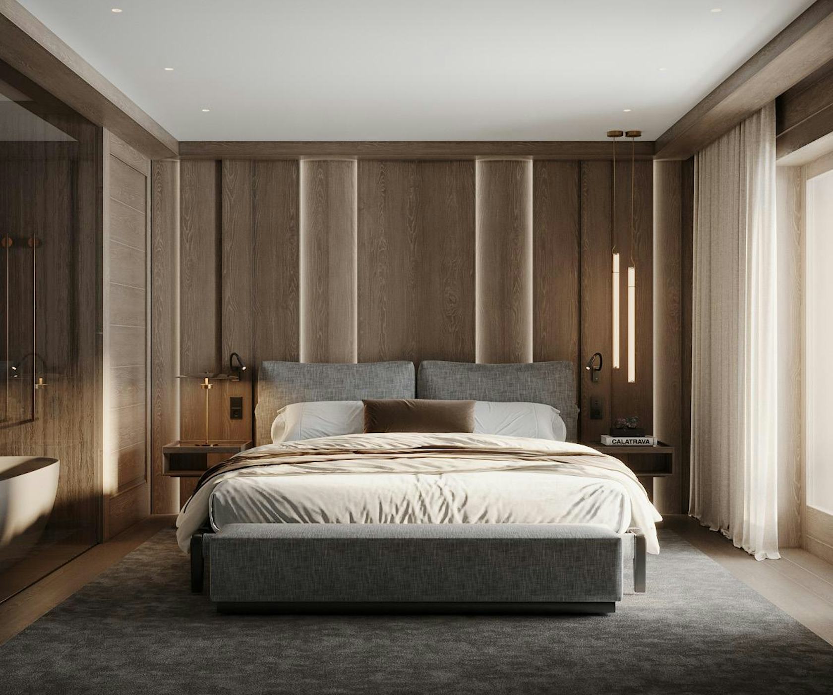 indoors interior design wood panels
