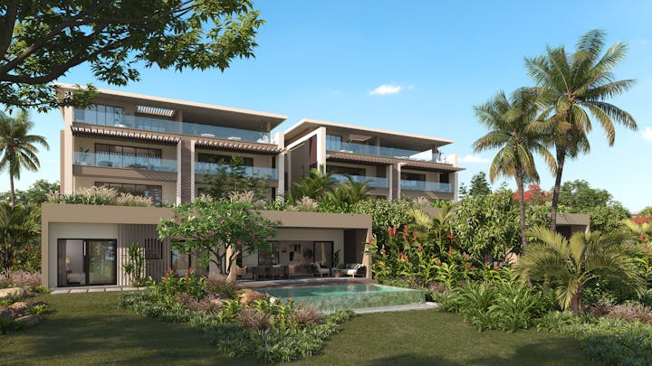 building housing villa summer hotel resort plant tree garden grass