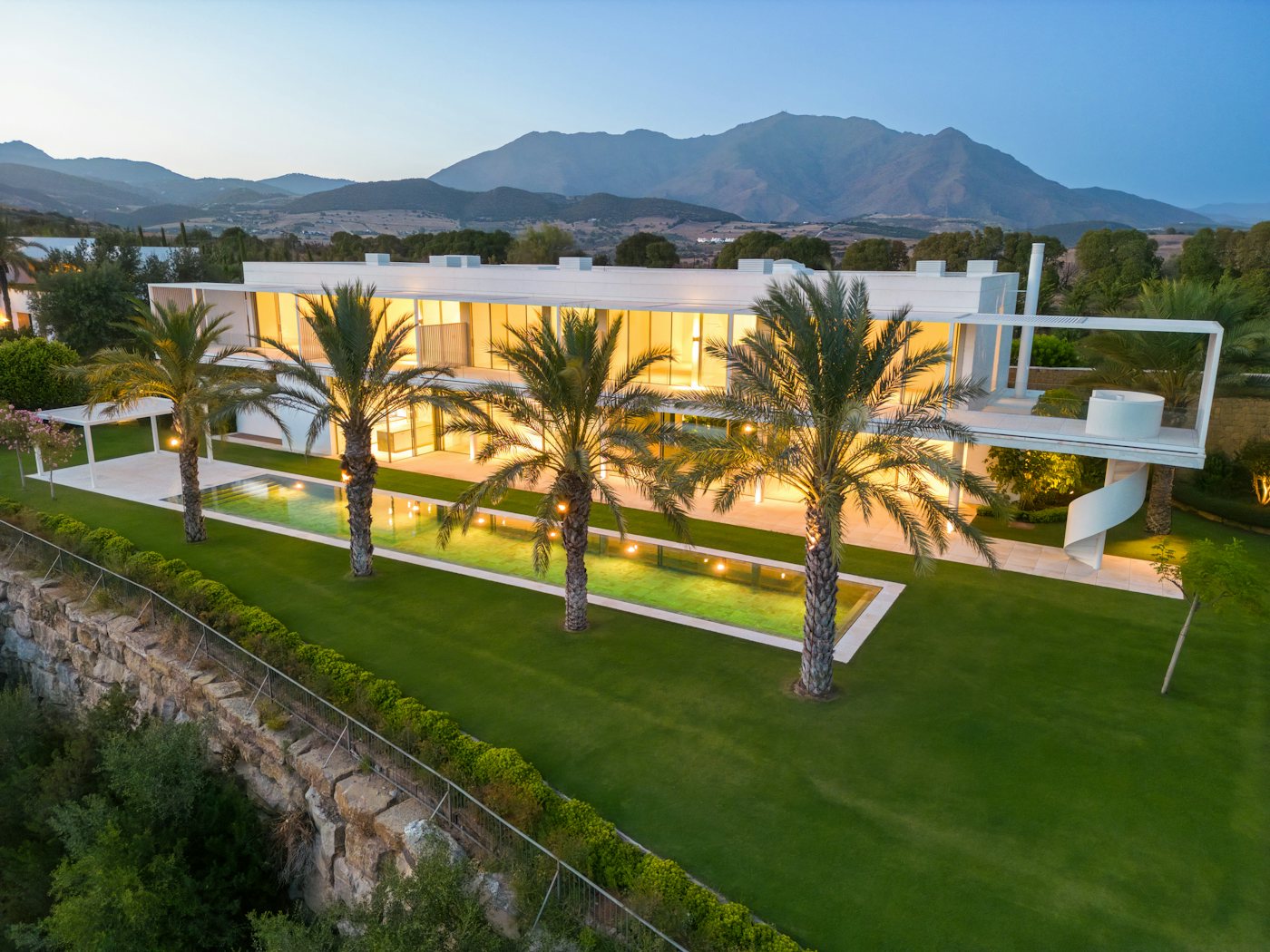 Aerial view of a villa in Marbella