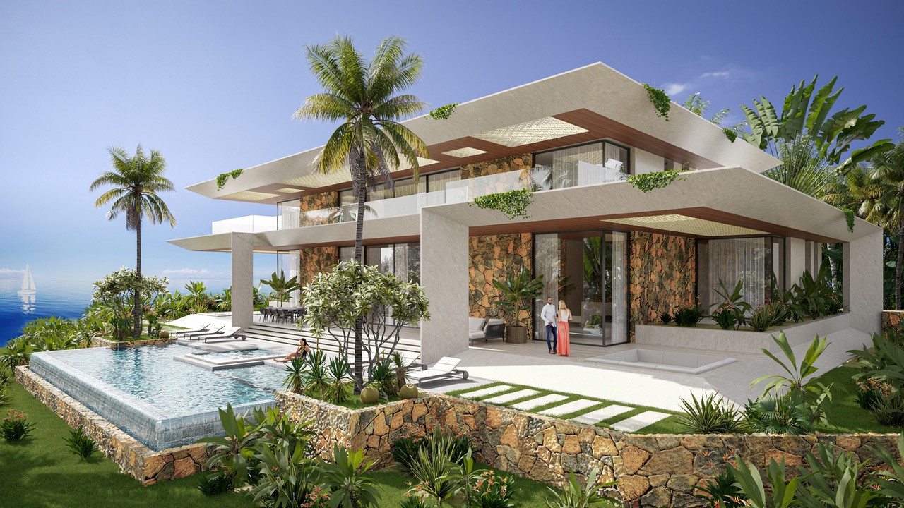 Luxueuse villa avec vue mer, golf, spa et services personnalisés à Bel Ombre, île Maurice