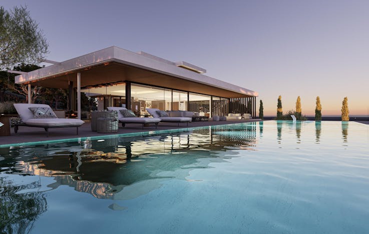 building house housing villa pool water swimming pool outdoors indoors interior design