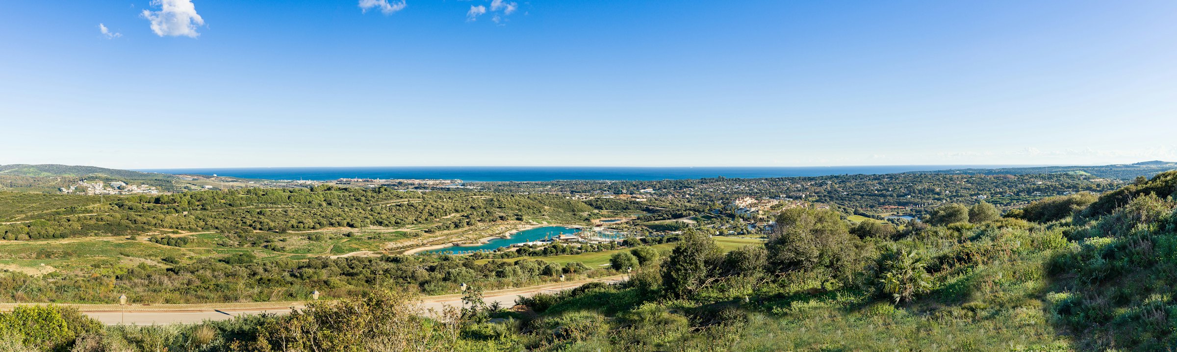 Panoramic view over Sotogrande to the Mediterranean