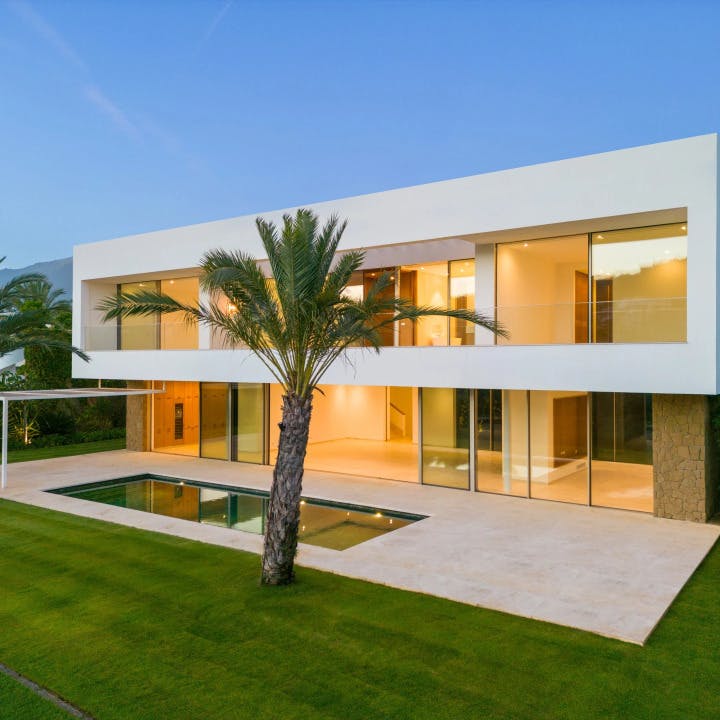 architecture building house housing villa grass plant lawn door
