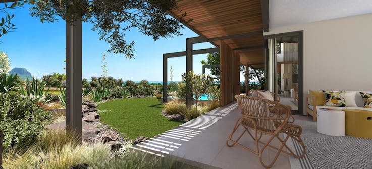 housing villa backyard nature outdoors terrace chair couch garden grass