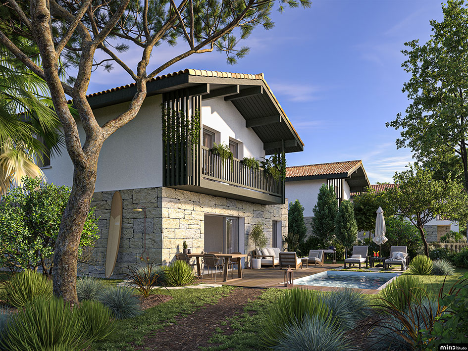 Appartement T4 avec grand balcon à Bidart – Domaine de l’Aura, proche plage d’Uhabia
