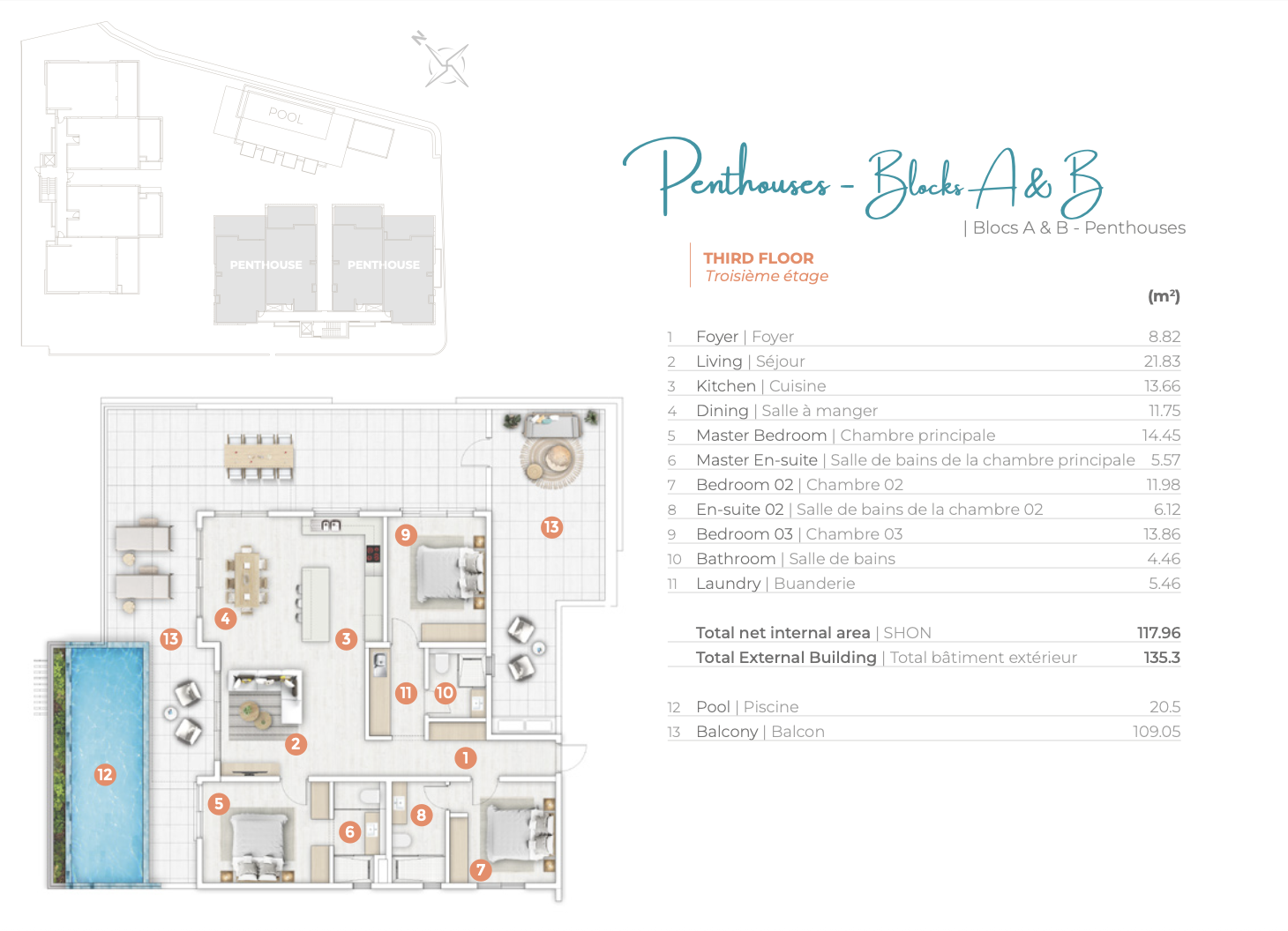 Viva Calodyne Penthouse – Luxury Rooftop Apartment with sea view in Mauritius 752437786 floor plan 3