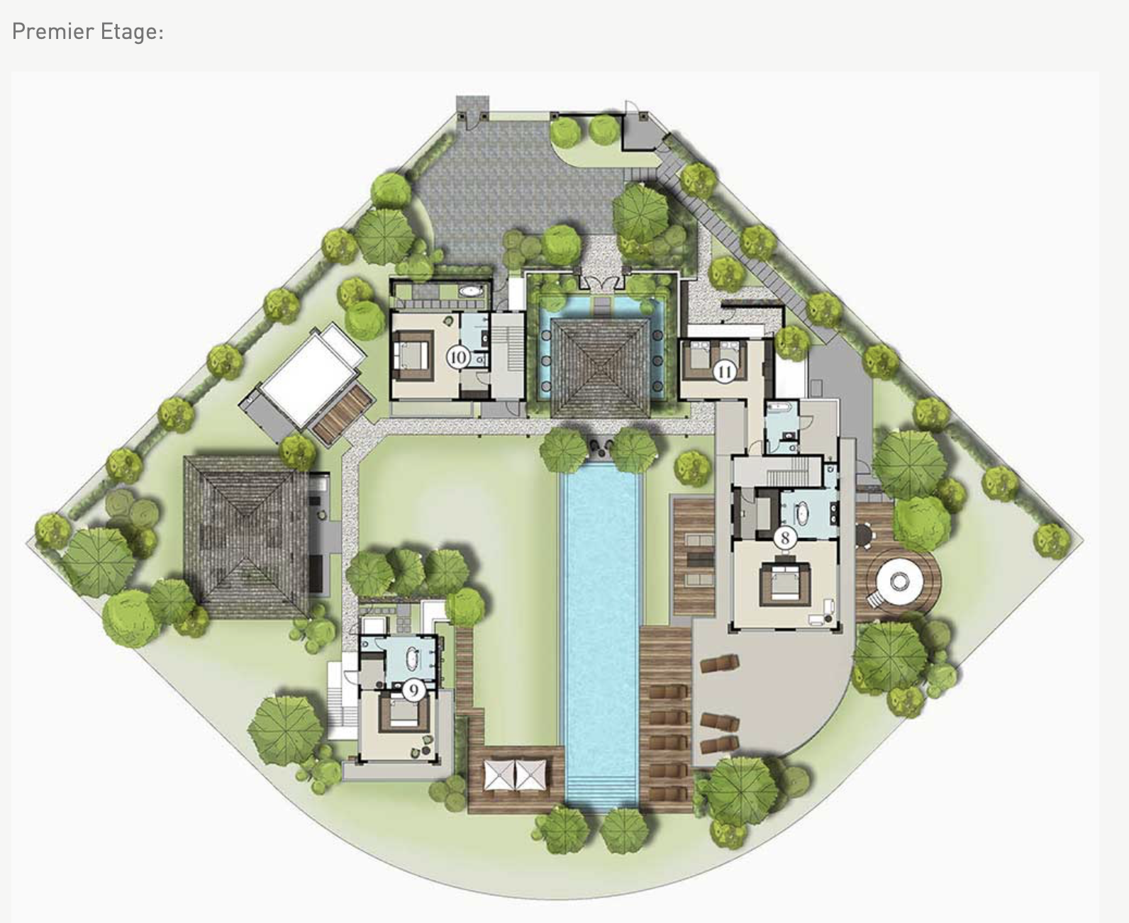 Luxury villa for sale on the East Coast of Mauritius: 4 bedrooms, golf views and tropical landscapes 2821475260 floor plan 2