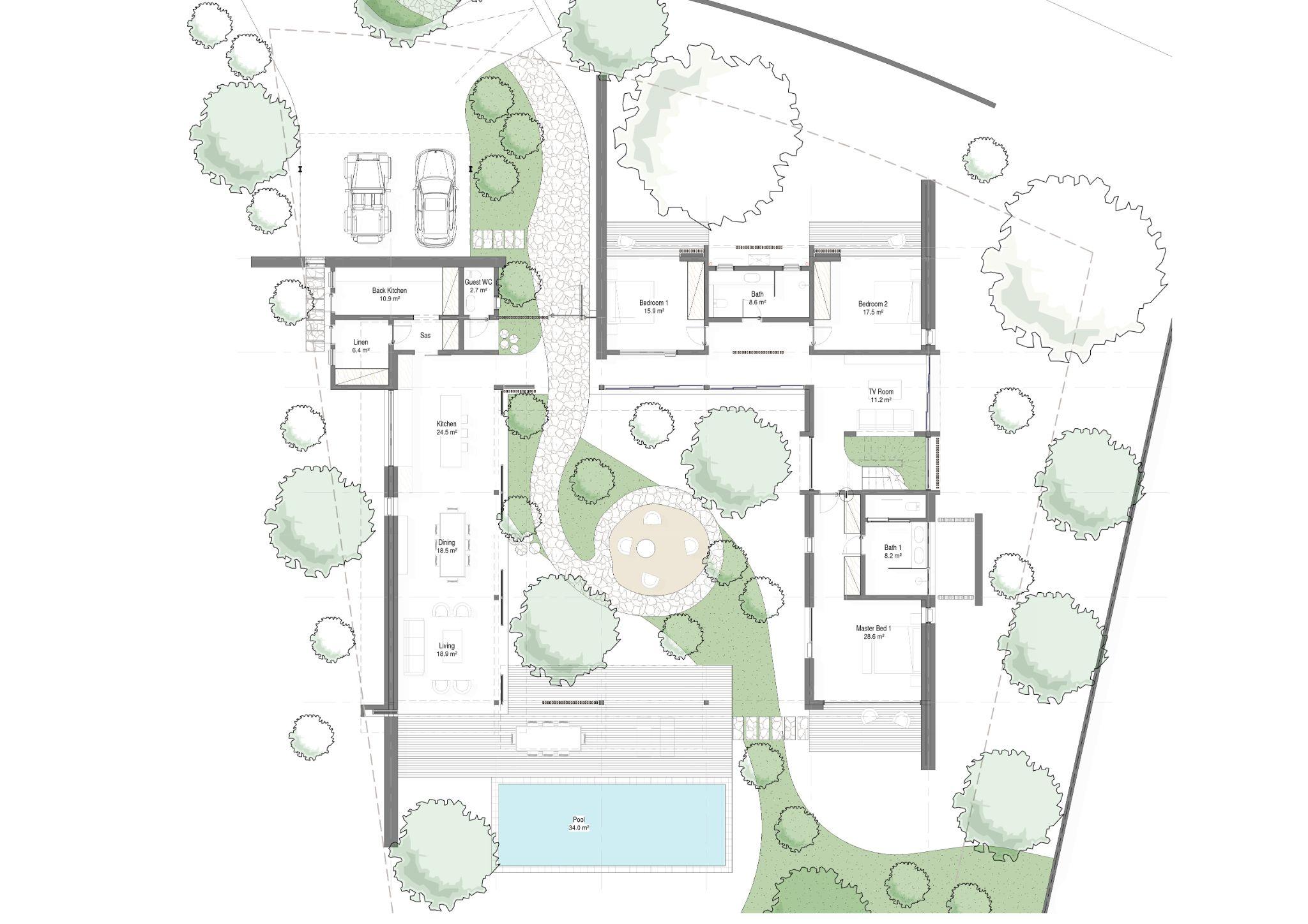 Villa I6 : exceptional bioclimatic villa of 542m² at Beau Champ 2879814313 floor plan 1