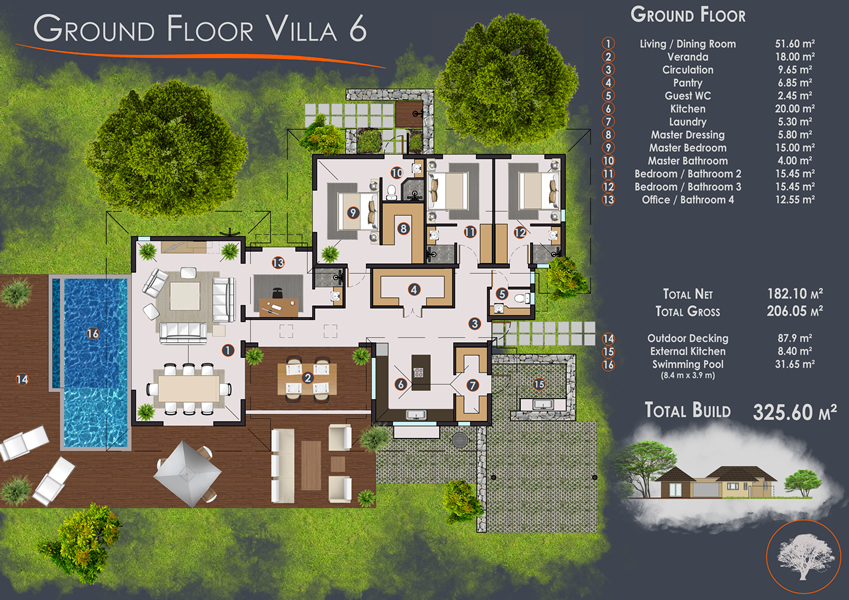 Prestigious villa with swimming pool in the Palmyre estate 2770632115 floor plan 1