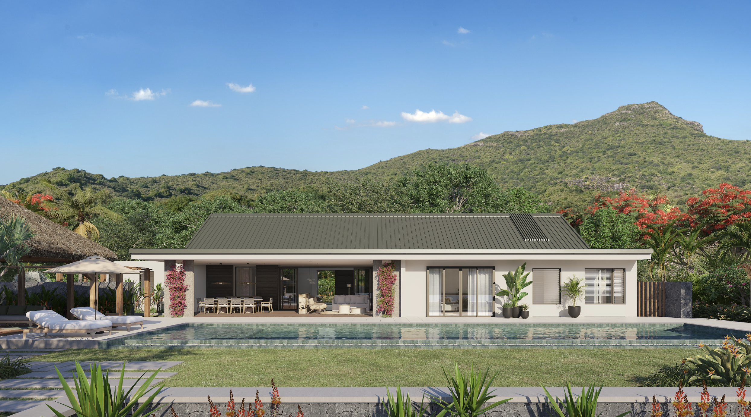 Luxury Single-Storey Villa in Tamarin with Mountain Views | Exclusive Address in Mauritius
