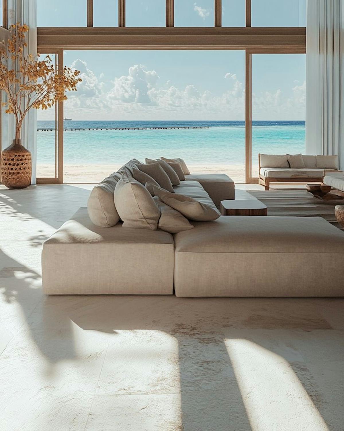 Premium Maldives villa by the sea with resort-style design High-end Maldives residence with ocean-facing outdoor living spaces