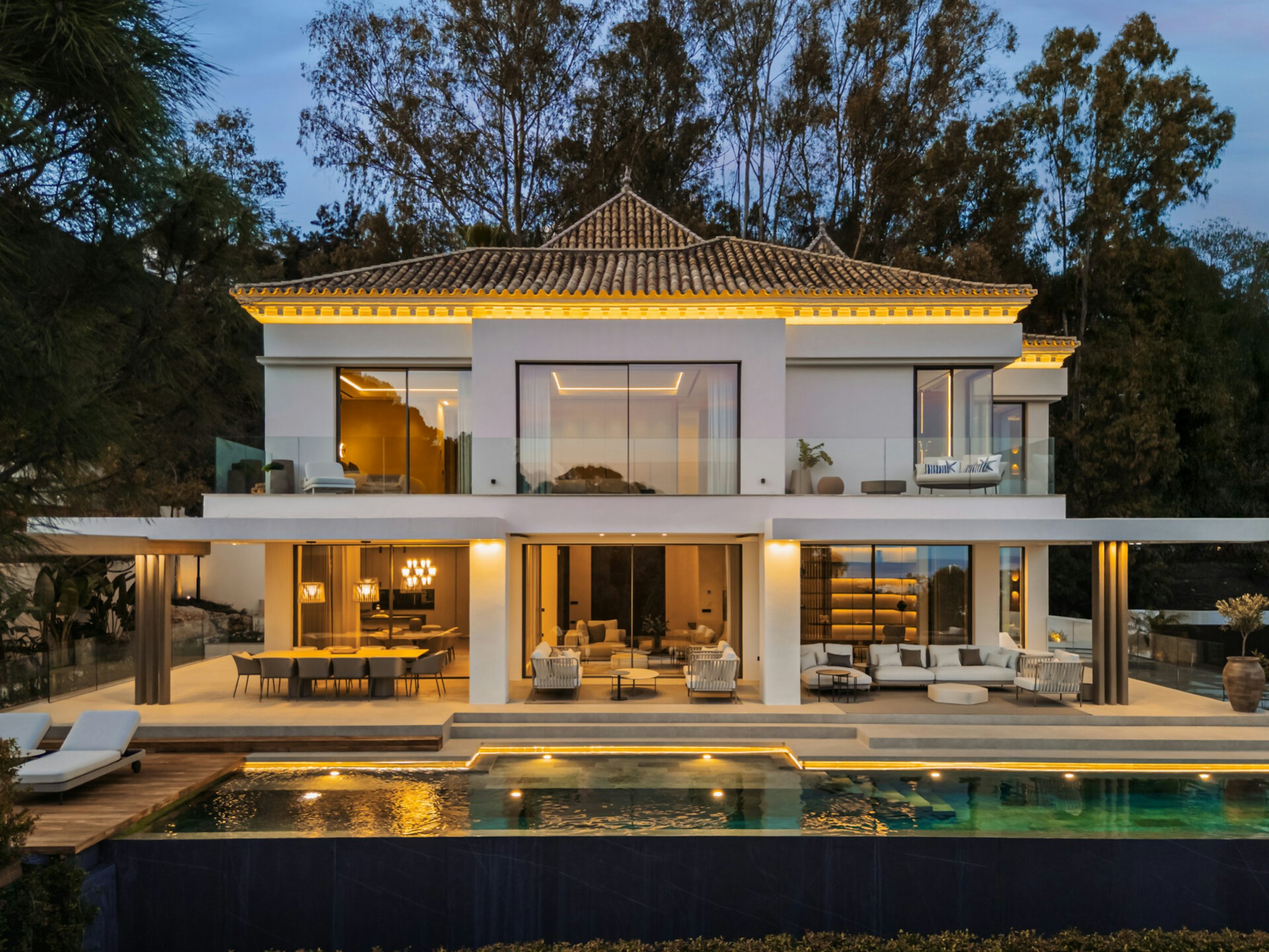 Villa au crépuscule à La Quinta, Benahavís