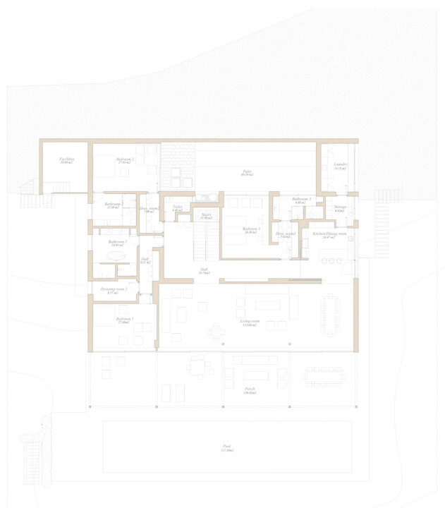Frontline golf villa for sale in Finca Cortesin, Casares | Golfside Villa 3 2668008017 floor plan 1