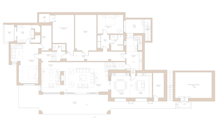 Frontline golf villa for sale in Finca Cortesin, Casares | Green 10 – Villa 12 1207206733 floor plan 1