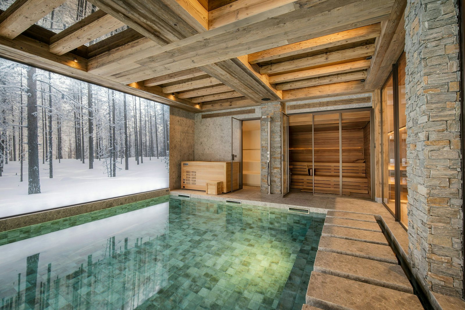 Indoor pool of a Courchevel chalet