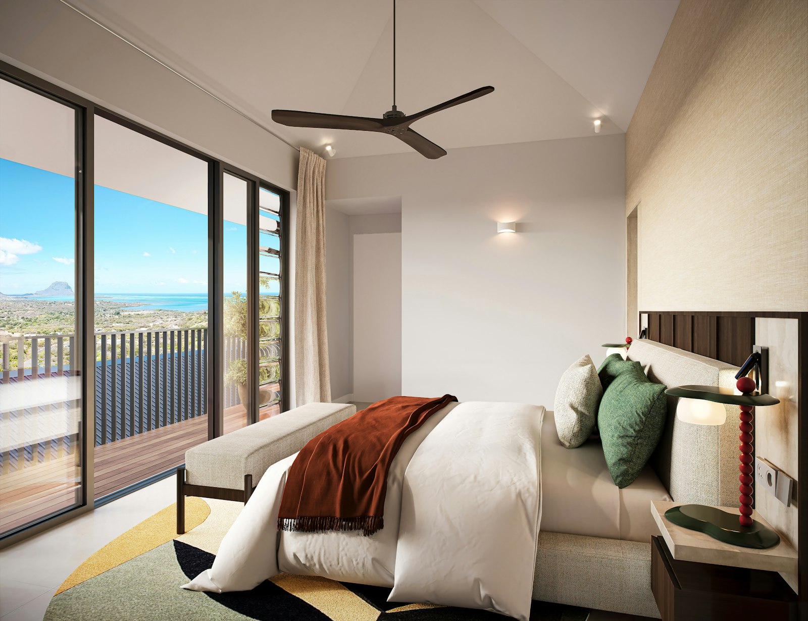 Master suite of a Peak Panorama villa, Domaine de Palmyre