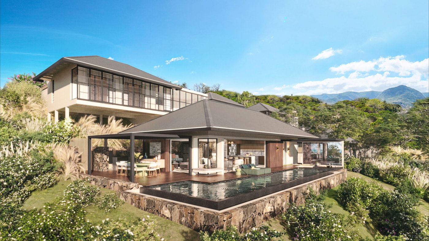 Contemporary Peak Panorama villa on the hillside, Domaine de Palmyre, Mauritius