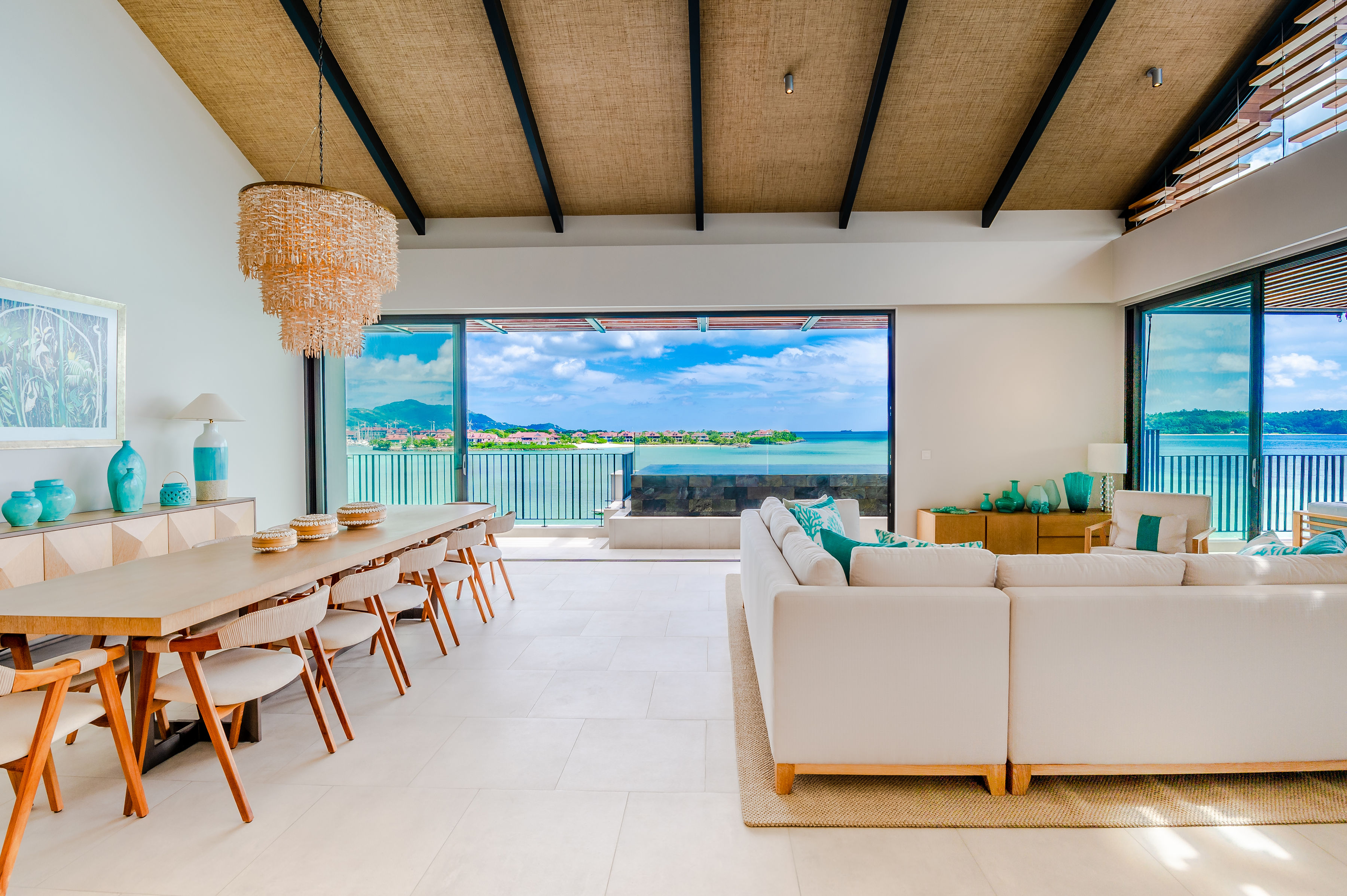 Open-plan living and dining at Pangia Beach