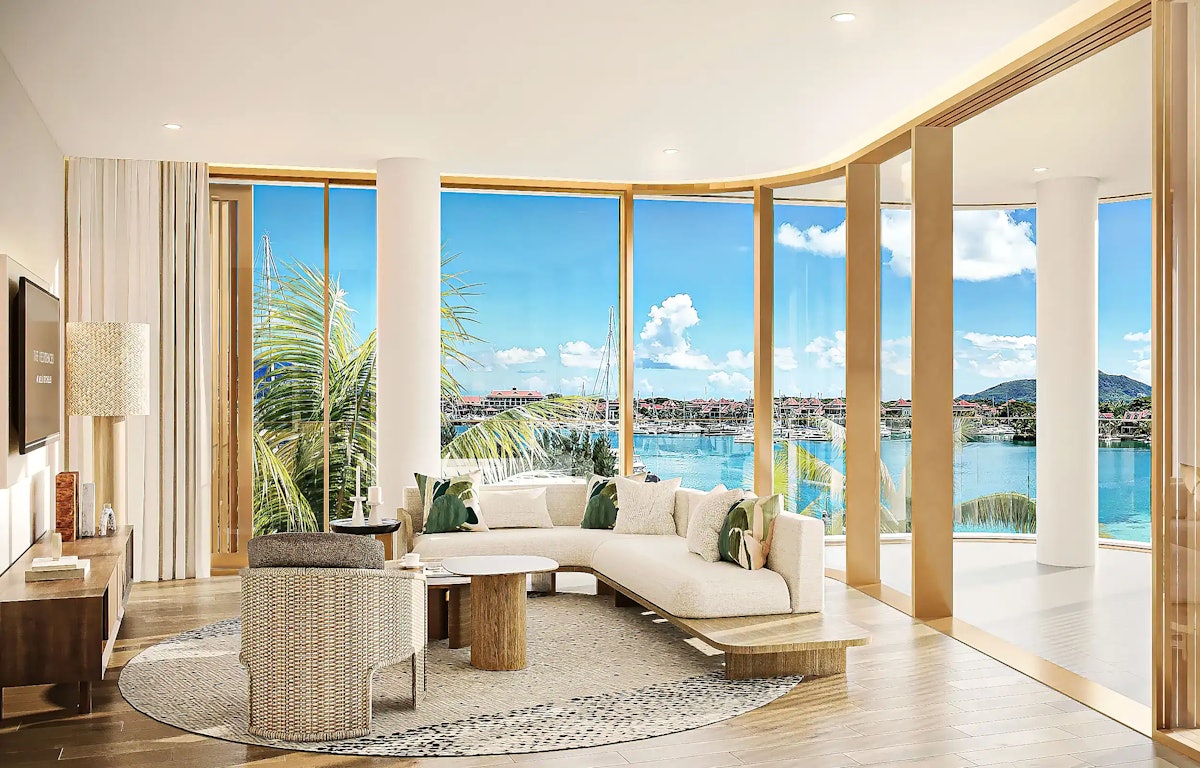 Immersive island living, framed by tropical mountains