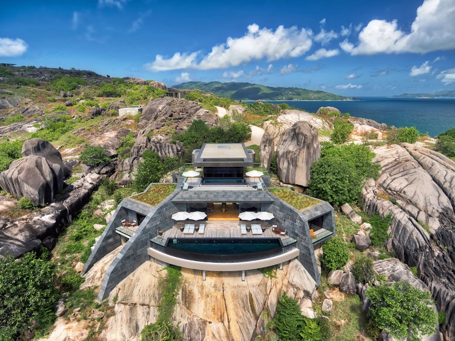 A residence exterior with its own infinity pool and ocean terrace.