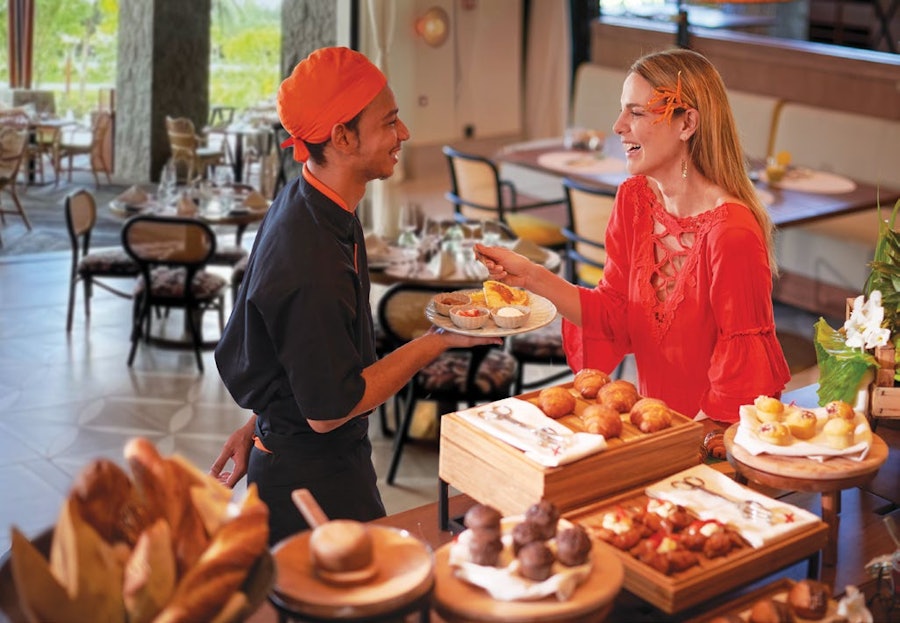 Morning pastries and fresh produce